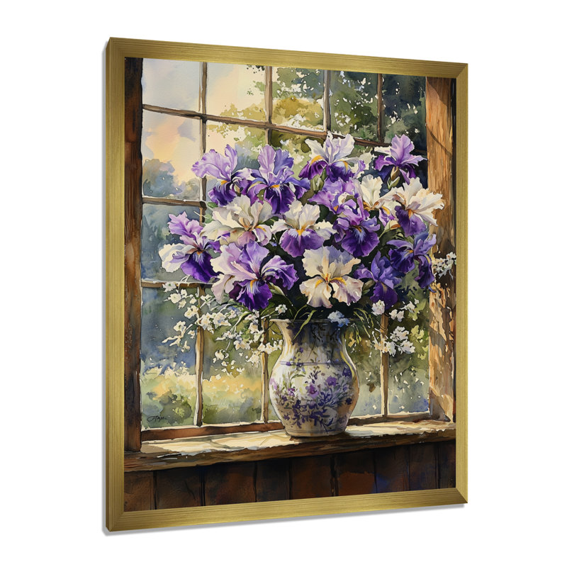 Roberts - impressions murales florales, H 44 po x l 34 po, Reproduction encadrée d'une seule photo, Doré