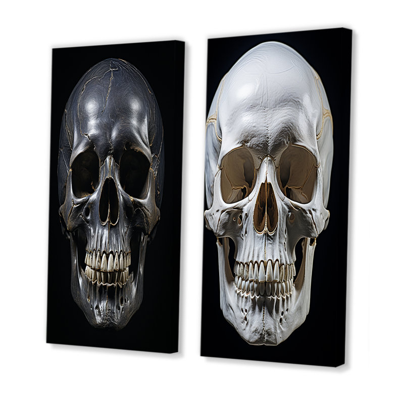«Skull Eernal Remains», 2 pièces, Toile tendue, H 24 po x l 20 po