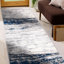 Tapis de couloir gris en polypropylène tissé à la machine 2 pi x 7 pi Floral