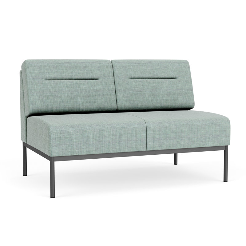 Causeuse Darsey, Chambray écume de mer, Sans alimentation, Gris anthracite