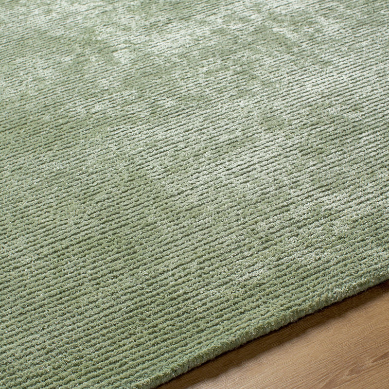 Tapis vert en viscose / laine touffeté à la main Cadience, Rectangle 12 pi x 15 pi