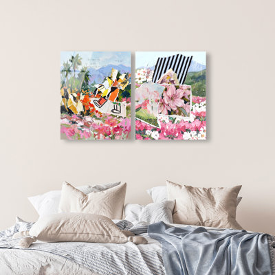 Tropic Bloom Set High-Gloss Frameless Acrylic Glass Wall Art Landscape & Nature Print by Oliver Gal, Ready to Hang, 16 x 20