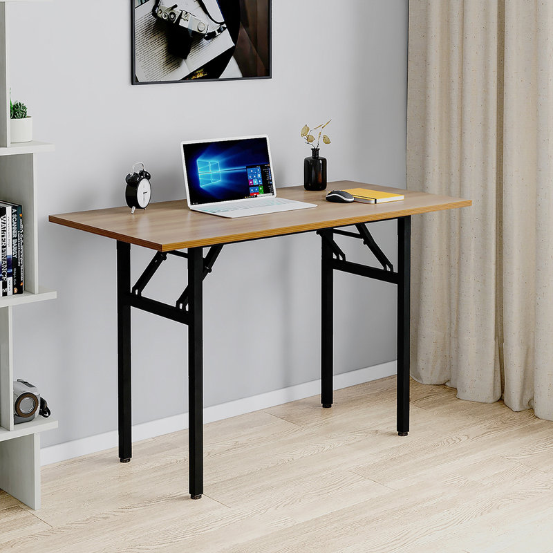 Portable Folding Desk, 75cm H x 120cm W x 60cm D, Black, Brown