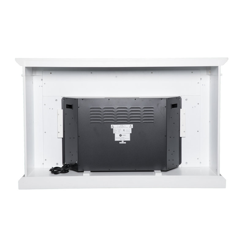 Ledgestone Fireplace, White