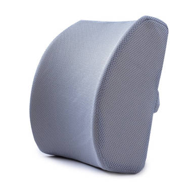 Lumbar Pillow Back Pain Support - Seat Cushion For Car or Office Chair   Memory Foam, Lower Back Pain Relief, Improve Your Posture-Adjustable  Extender Strap, Velvet Grey 