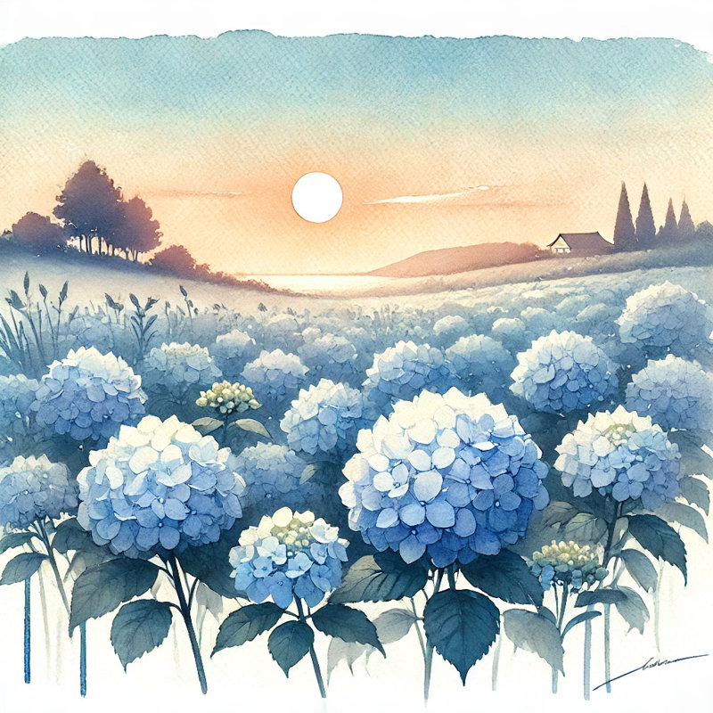 Art matinal sur toile d'hortensias matin, H 12 po x l 12 po x P 1 po