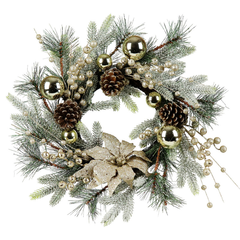 Couronne de Noël avec des lumières chaudes