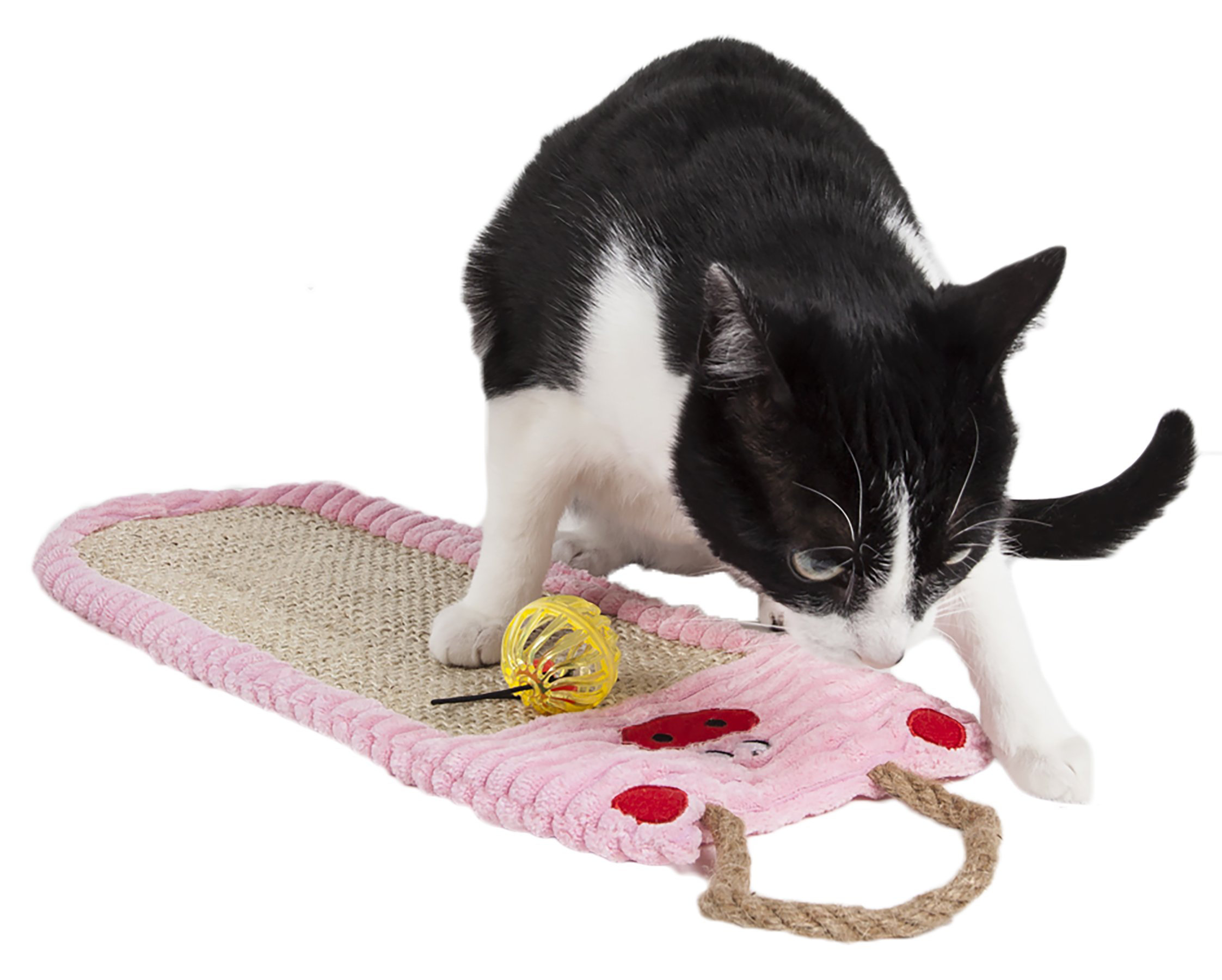 Pet Life ® Eco-Natural Sisal and Jute Hanging Carpet Kitty Cat Scratcher Lounge with Toy Pet Life ® Eco-Natural Sisal and Jute Hanging Carpet Kitty Cat Scratcher Lounge with Toy