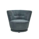 Leather Swivel Barrel Chair