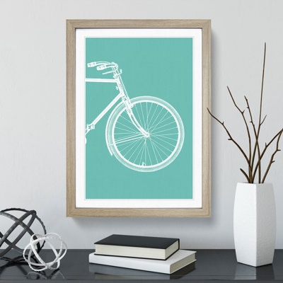Bicycle No.2 Teal - Framed Print