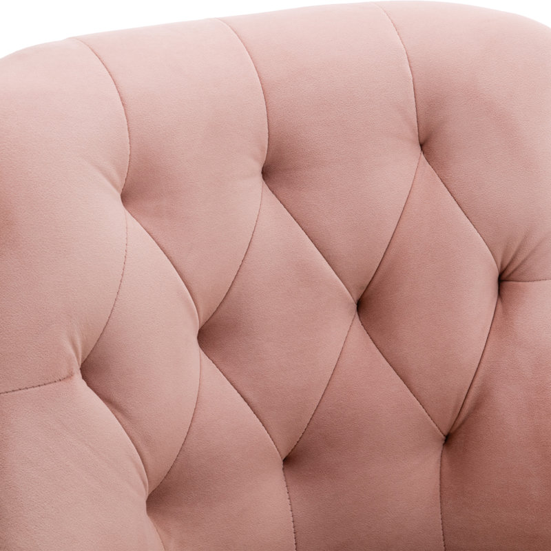 Arbri Velvet Side Chair, Pink Velvet