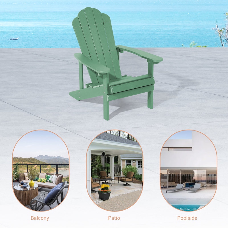 Chaise Adirondack Wesley Hips résistante aux intempéries, Vert foncé