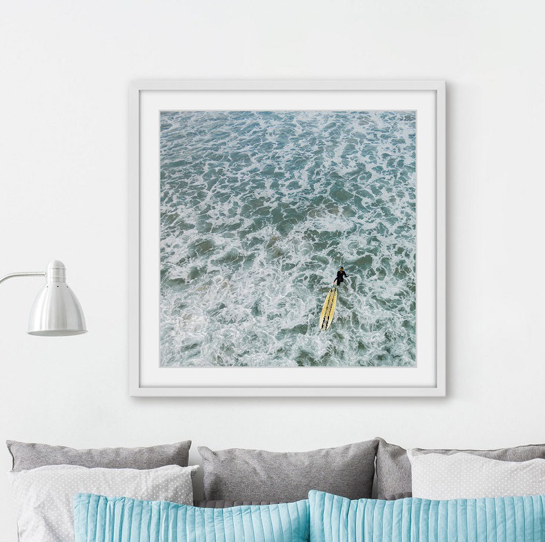 Choppy Waters by Karolis Janulis - Print, 81 cm H x 81 cm W, White Framed with Matte