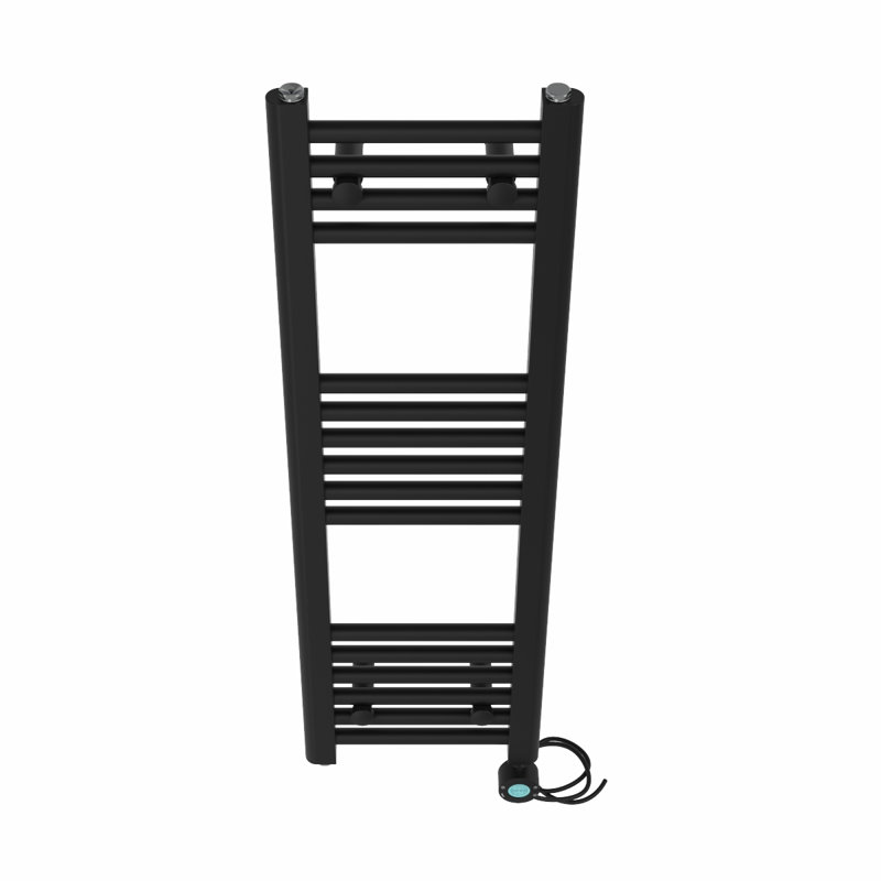 Arvonio Straight Towel Rail Heated Towel Rails, Black, 100cm H x 30cm W x 3cm D