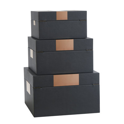 Norman Wyatt - John - Set of 3 Leather Wrapped Accessory Boxes