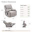 Fauteuil inclinable électrique rembourré de 84,3 cm (33,2 po) de largeur avec poches latérales de massage et de chauffage - Gris pâle-1425631702