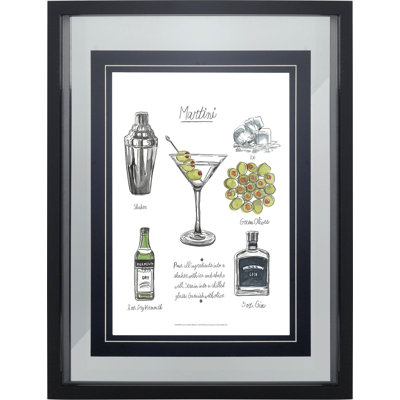 «Classic Cocktail - Martini» par Naomi McCavitt, reproduction d'art encadrée sous verre