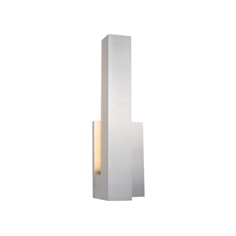 1 - Light LED Outdoor Armed Sconce, Brushed Nickel