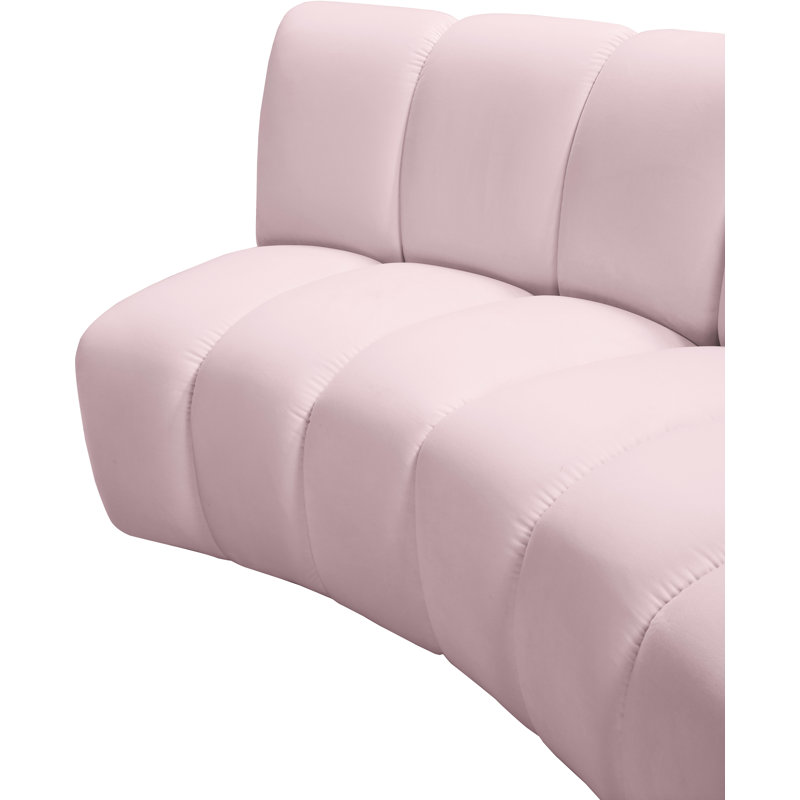 Canapé modulaire en velours Infinity, Velours rose, 7 pièces