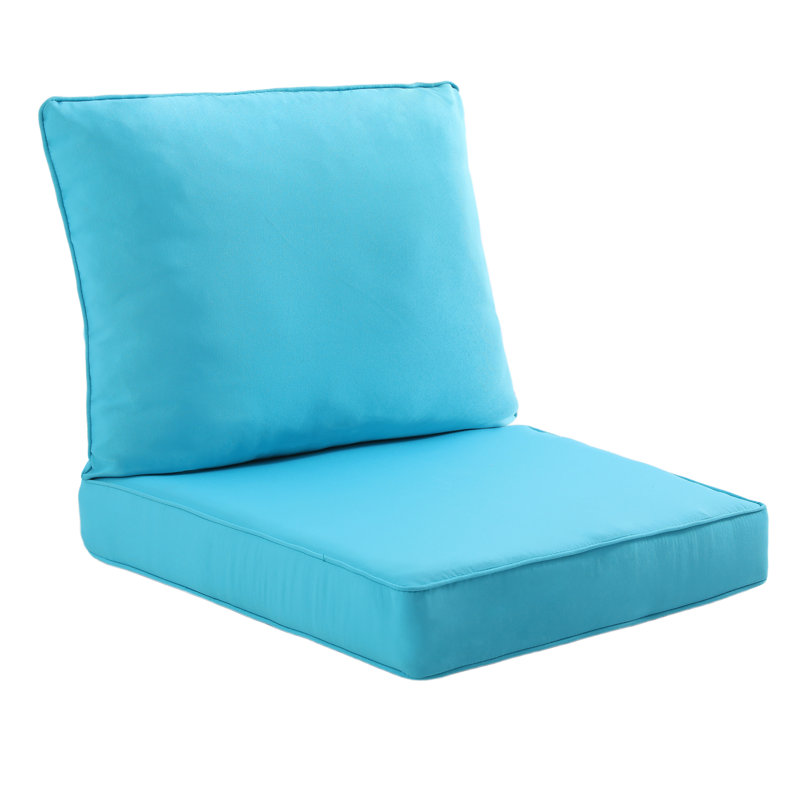 Jakailyn Outdoor 4.8'' Seat / Back Cushion Set, Light Blue