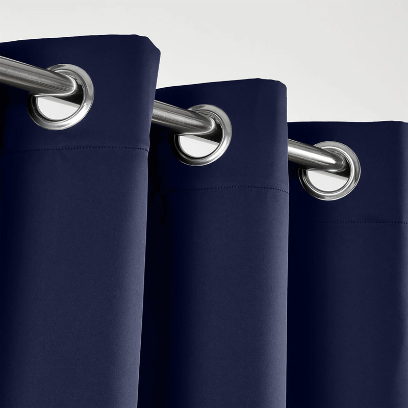 Premium Blackout Eyelet Curtain Panels - Thermal Insulated, Noise Reducing Grommet Room Darkening Window Curtains for Bedroom and Living Room