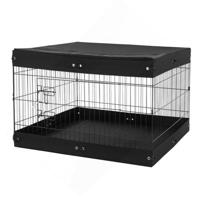 Parc pour chien 4 panneaux pliables pour chien en métal avec couvercle inférieur