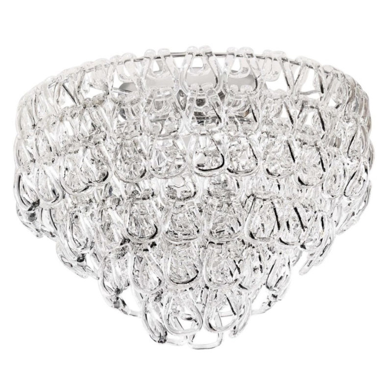 Lustre à 5 lumières Murana, Transparent, Laiton brossé, H 14 po x l 20 po x P 20 po