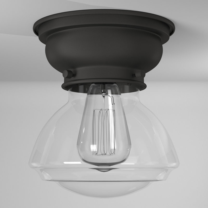 Chesterville Glass Flush Mount, Clear, No Bulb Included, Matte Black