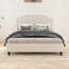 Queen Size Upholstered Bed With Ruched And Button Tufted Headboard-349061575