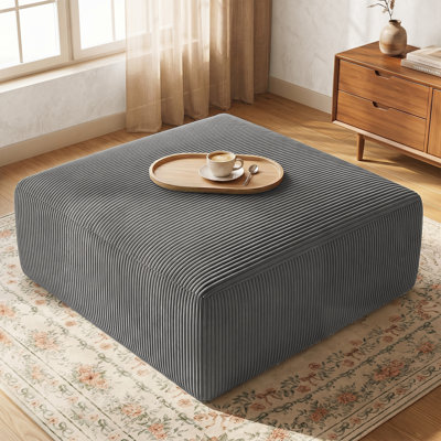 Repose-pieds carré à compression en velours côtelé 40 "pour canapé (ensemble de 1)