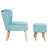 Velvet Slipper Chair with Ottoman-972820111