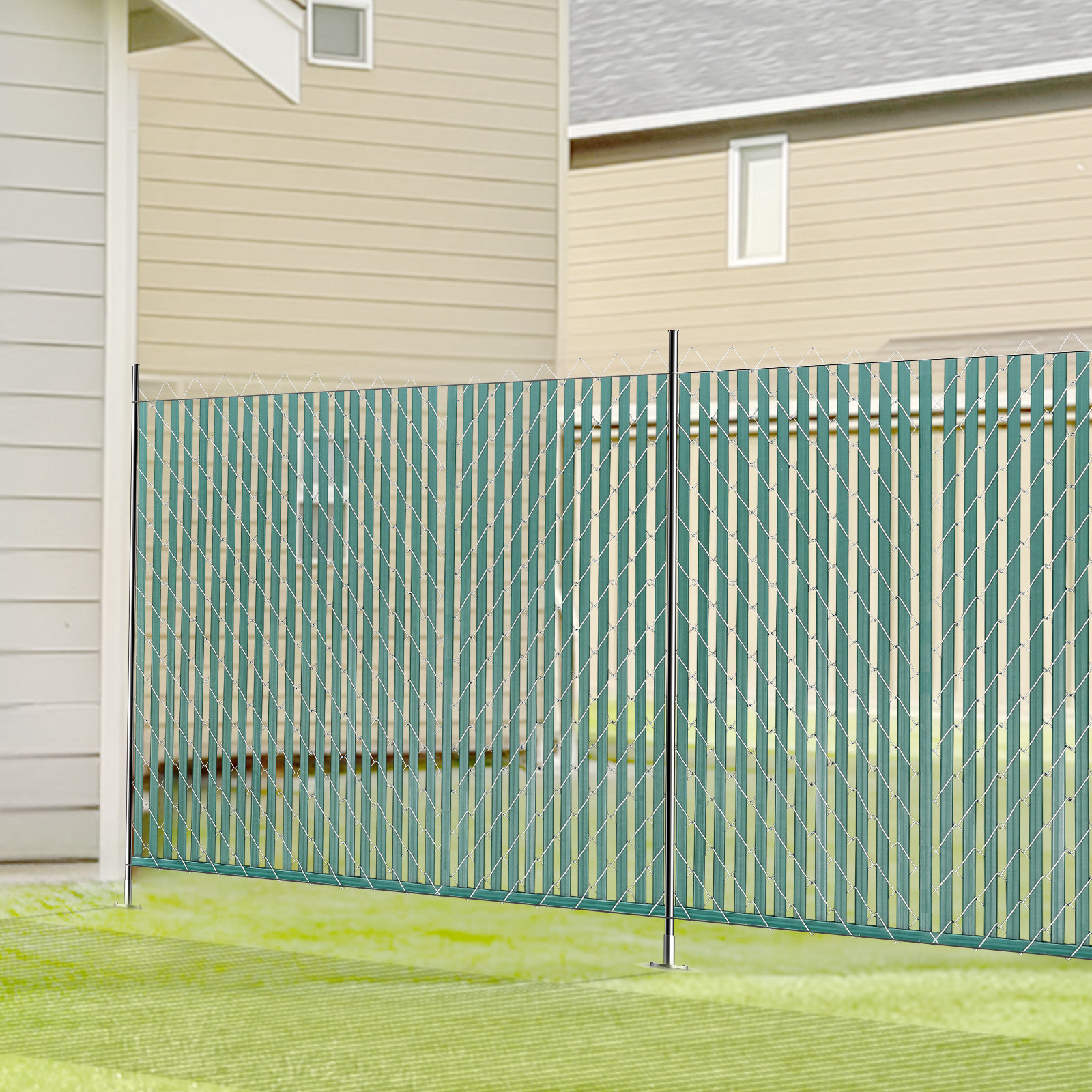 Stellweilan Tessberg Chain Link Fence Privacy Slats Double-Wall for 6 ...