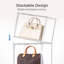 Ensemble de 5 boîtes de rangement pour sac à main pour garde-robe, très grande boîte empilable transparente avec porte magnétique