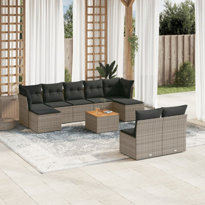  Ensemble de canapé de jardin gris
