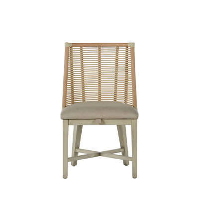 Hamlet Linen Slat Back Side Chair in Beige