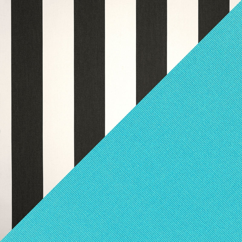 Striped Outdoor Reversible Throw Pillow, 12" x 24", Cabana Classic Black Stripe Sunbrella®