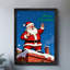 «Merry Christmas» rétro encadré noir, dessin de père Noël, art mural de style rétro-1051243660