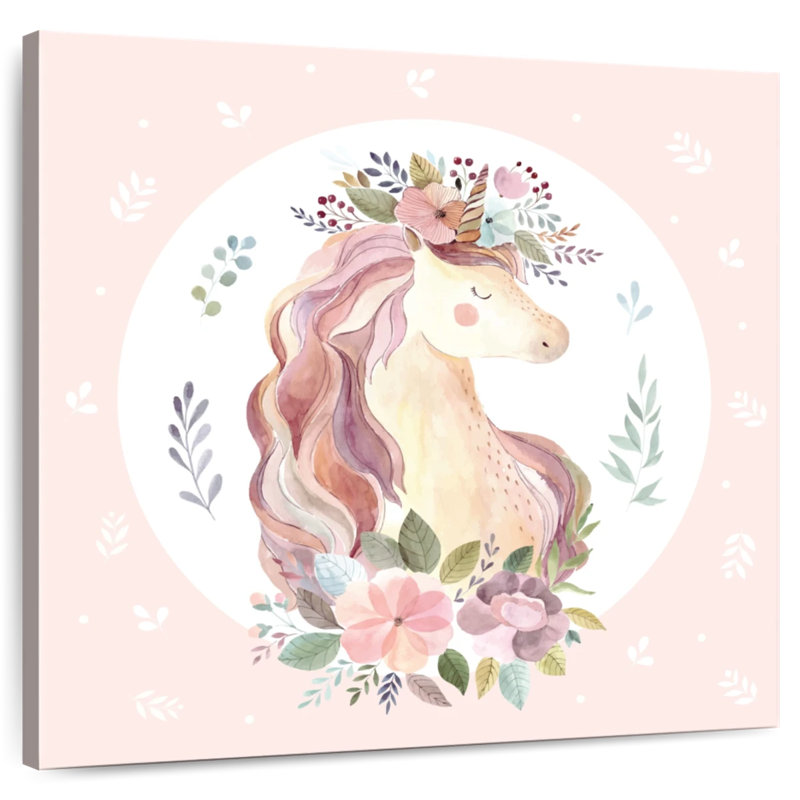 Ashelle charmante licorne fleurie, H 10 po x l 10 po