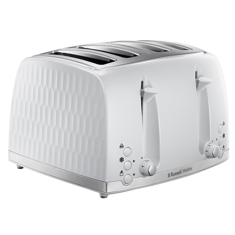 Russell Hobbs 4 Slice Honeycomb Toaster, White