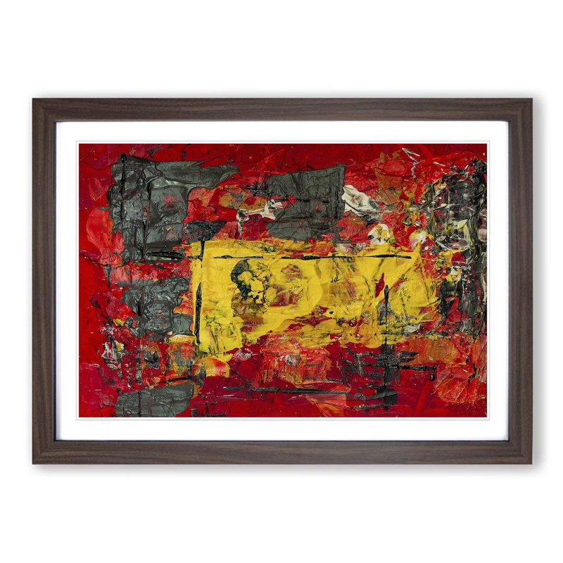 Abstract Art Painting Vol.134 by S.Johnson - Framed Print, 62cm H x 87cm W x 2cm D, Walnut Framed