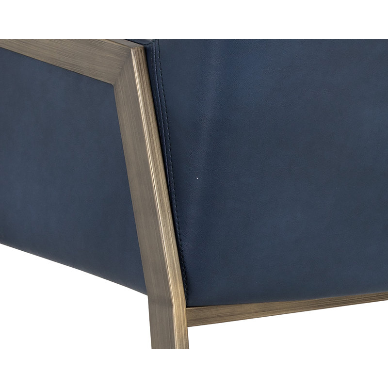 Bernadette Tufted Armchair, Blue Faux Leather