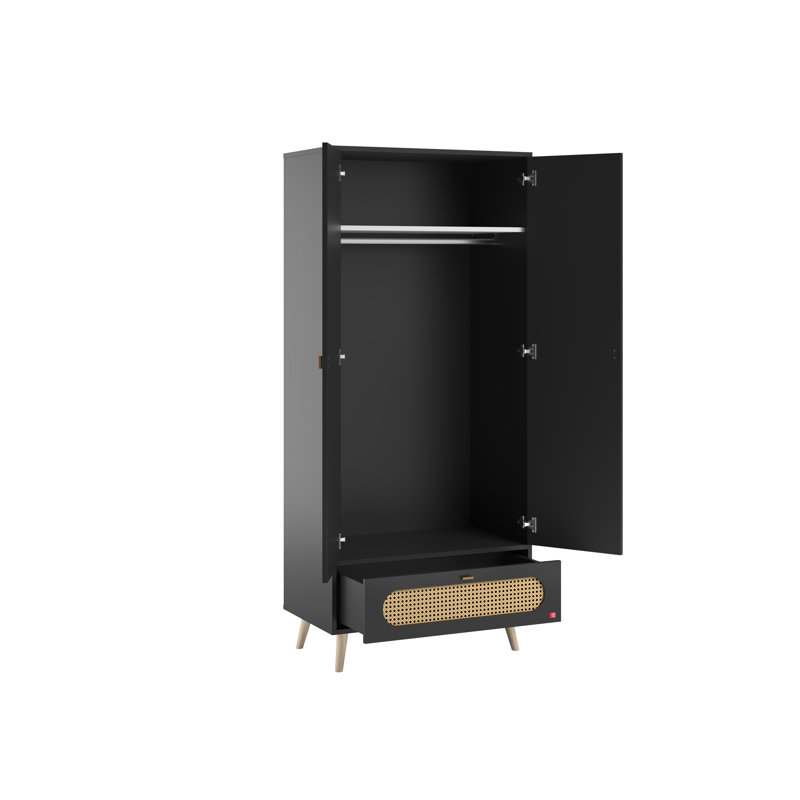 Alifa 2 Door Wardrobe, Black
