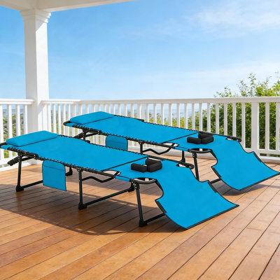 2 Piece Folding Chaise, Outddor Lounge Chairs