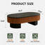 Table basse ovale en bois massif avec plateau amovible et rangement caché, parfaite pour le salon, le bureau ou le bureau-129438463