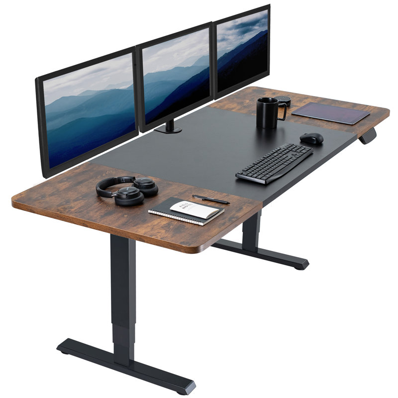 White and Black Adjustable Height Electric Standing Desk
