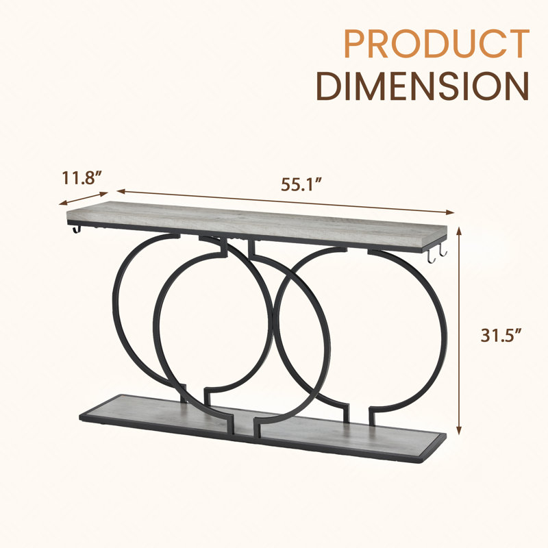 55.1" Console Table With Hooks