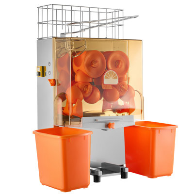 Commercial Orange Juicer Machine, 120W Electric Orange Juice Press, Stainless Steel Orange Squeezer for 20 per Minute, Lemon Citrus Pomegranates Extractor with Peels Collecting Bucket