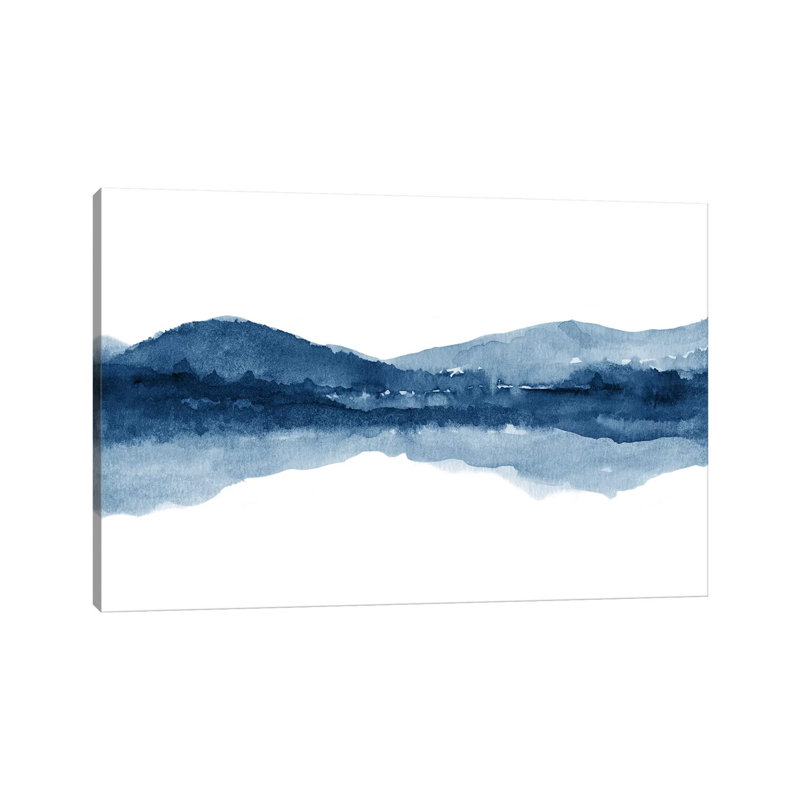 Aquarelle paysage xi - bleu marine par Nouveau Prints - Giclée sur toile tendue avec châssis, H 12 po x l 18 po x 1,5 po