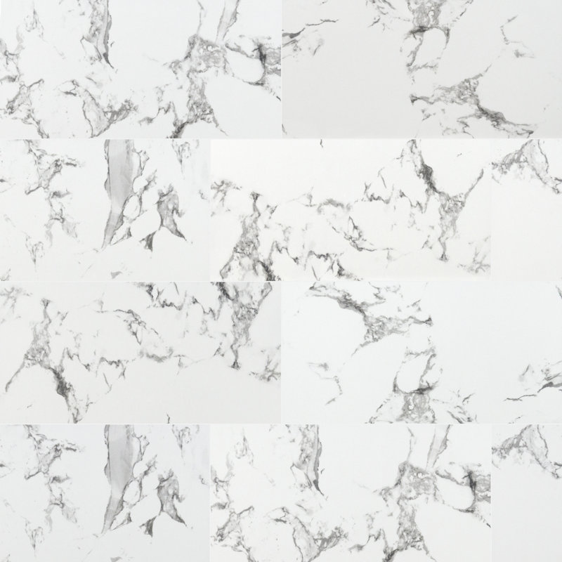 Astoria 12 in. x 24 in. Polished Porcelain Marble Look Floor and Wall Tile, Lucio