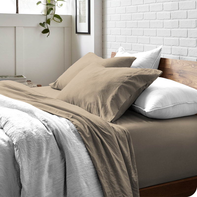 Washed Ultra-soft Microfiber Sheet Set, Twin XL Sheet Set with 1 Pillowcase, Dusty Rose